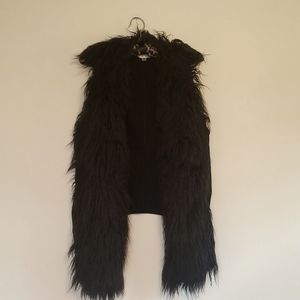 Cabi Black Faux Fur Vest